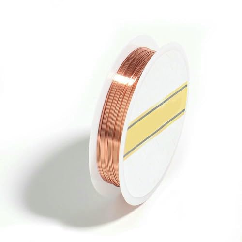 6 Farben, kein Verfärben, Kupferdraht zur Schmuckherstellung, Perlendraht, Schmuckschnur, Schnurdraht für DIY-Perlen – Roségold – 0,6 mm x 4,0 m von GVEKJ