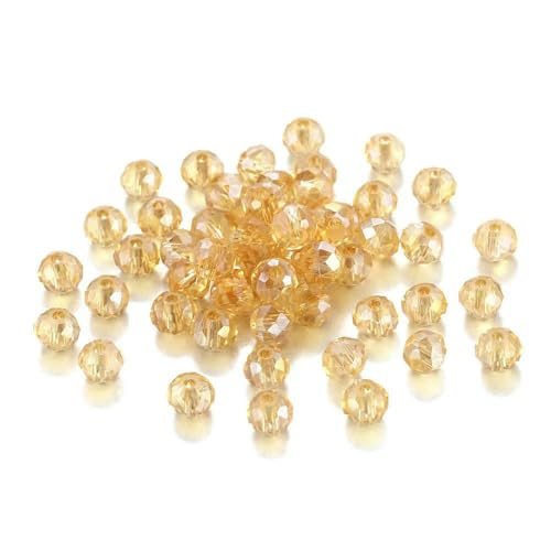 70–300 Stück 3/4/6/8 mm durchscheinende tschechische Kristallglasperle, facettiert, bunte Abstandsperle für DIY-Armbänder, Schmuckherstellung, Zubehör – Kamel-AB – 3,0 mm x 300 Stück von GVEKJ