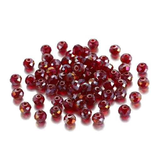 70–300 Stück 3/4/6/8 mm durchscheinende tschechische Kristallglasperle, facettiert, bunte Abstandsperle für DIY-Armbänder, Schmuckherstellung, Zubehör – Lila – AB – 6 mm x 100 Stück von GVEKJ
