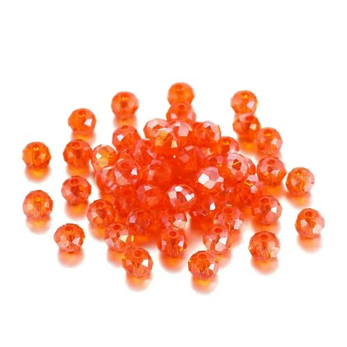 70–300 Stück 3/4/6/8 mm durchscheinende tschechische Kristallglasperle, facettiert, bunte Abstandsperle für DIY-Armbänder, Schmuckherstellung, Zubehör – Orange Rot – AB – 6 mm x 100 St 70–300 Stück 3/4/6/8 mm durchscheinende tschechische Kristallglasperle, facettiert, bunte Abstandsperle für DIY-Armbänder, Schmuckherstellung, Zubehör – Orange Rot – AB – 6 mm x 100 St von GVEKJ