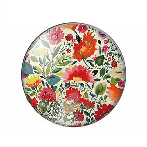 Bunte Blumengruppe, rosig, Leben bis, hübsch, 12 mm/20 mm/25 mm/30 mm, Foto-Glas-Cabochon, Demo, flache Rückseite, Herstellung von Befunden, H-30 mm von GVEKJ