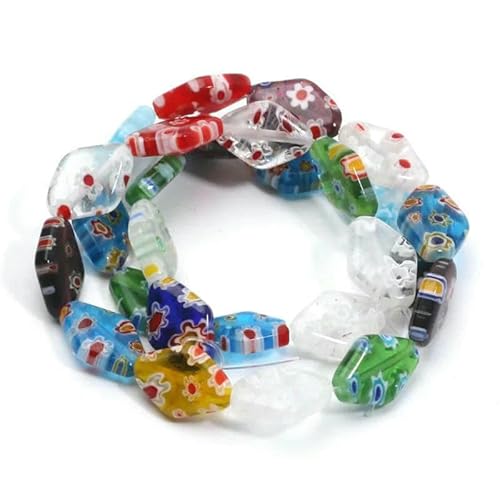 Mehrfarbige Murano-Glasblumenperlen für die Schmuckherstellung DIY-Armband-Halskette Handgefertigtes Bastelzubehör-C06235 von GVEKJ