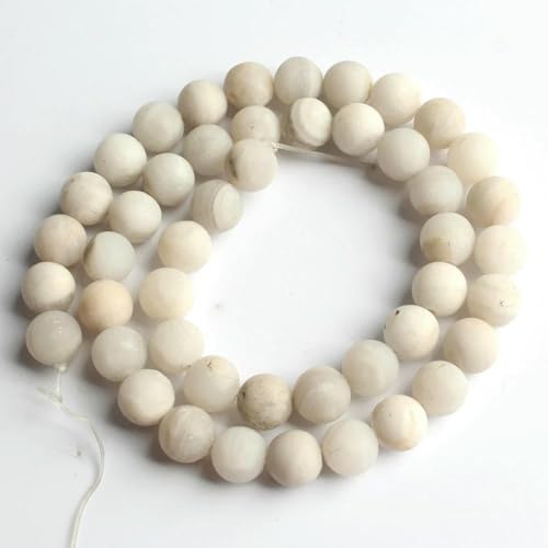 Natürlicher, matt polierter, rosa Zebra-Jaspis-Stein, 4/6/8/10 mm, runde, lose Perlen für die Schmuckherstellung, DIY-Armband, Halskette, 15 Zoll, Chrysokoll-Stein, 4,0 mm, ca. 91–93 Stück von GVEKJ