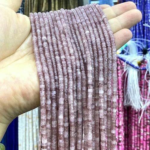 Naturstein, 2 x 4,0 mm, Rondelle, schwarzer Labradorit, flach, rund, lose Abstandsperlen für die Schmuckherstellung, DIY-Armband, Charms, Zubehör – Lepidolith-Farbe – 4 x 2 mm, 72–75 St Naturstein, 2 x 4,0 mm, Rondelle, schwarzer Labradorit, flach, rund, lose Abstandsperlen für die Schmuckherstellung, DIY-Armband, Charms, Zubehör – Lepidolith-Farbe – 4 x 2 mm, 72–75 St von GVEKJ