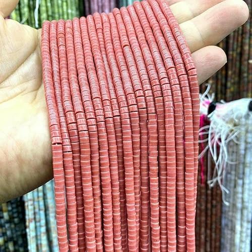 Naturstein, 2 x 4,0 mm, Rondelle, schwarzer Labradorit, flach, rund, lose Abstandsperlen für die Schmuckherstellung, DIY-Armband, Charms, Zubehör – Zinnoberrot – 4 x 2 mm, 72–75 Stück Naturstein, 2 x 4,0 mm, Rondelle, schwarzer Labradorit, flach, rund, lose Abstandsperlen für die Schmuckherstellung, DIY-Armband, Charms, Zubehör – Zinnoberrot – 4 x 2 mm, 72–75 Stück von GVEKJ