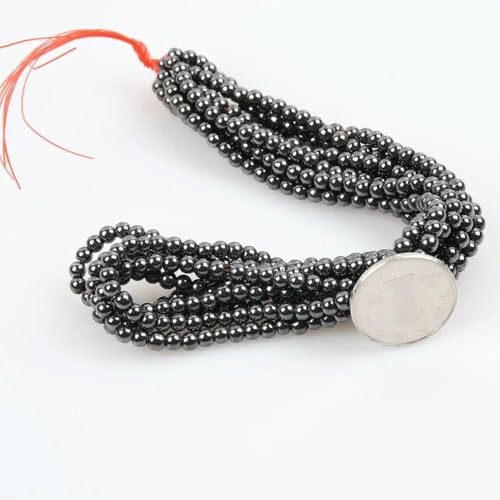 Naturstein Magnetit Hämatit Lose Perlen Magnetischer schwarzer Gallenstein für Frauen Schmuckherstellung DIY Armband Halskette Zubehör-Magnetisch-8mm 50 Stück Perlen von GVEKJ