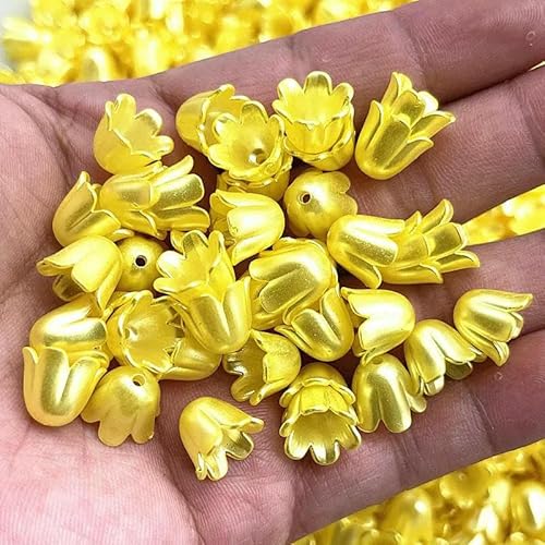 Neue 50 Stück 10 x 11 mm Acryl Convallaria Majalis Perlenkappen Schmuckzubehör Charms Armbänder Abstandsperlen für Schmuckherstellung-89 von GVEKJ