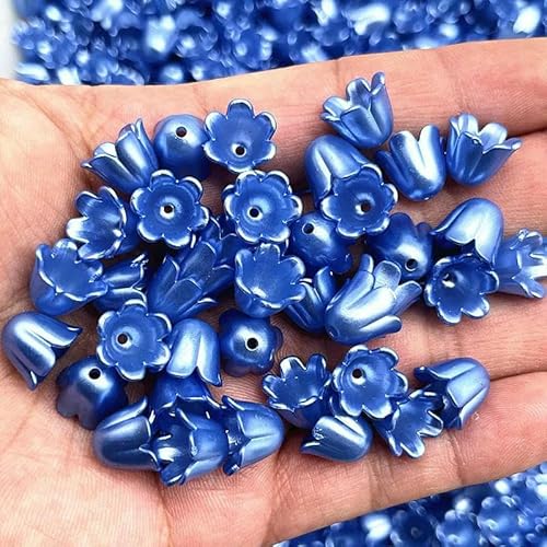 Neue 50 Stück 10 x 11 mm Acryl Convallaria Majalis Perlenkappen Schmuckzubehör Charms Armbänder Spacer Perlen für Schmuckherstellung-93 von GVEKJ