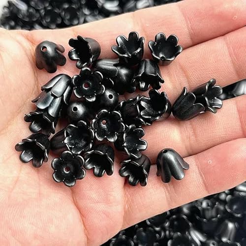 Neue 50 Stück 10 x 11 mm Acryl Convallaria Majalis Perlenkappen Schmuckzubehör Charms Armbänder Spacer Perlen für Schmuckherstellung-95 von GVEKJ
