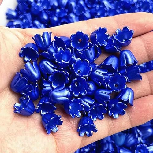 Neue 50 Stück 10 x 11 mm Acryl-Perlen „Convallaria Majalis“ für Schmuckzubehör, Charms, Armbänder, Abstandsperlen für die Schmuckherstellung – 86 von GVEKJ