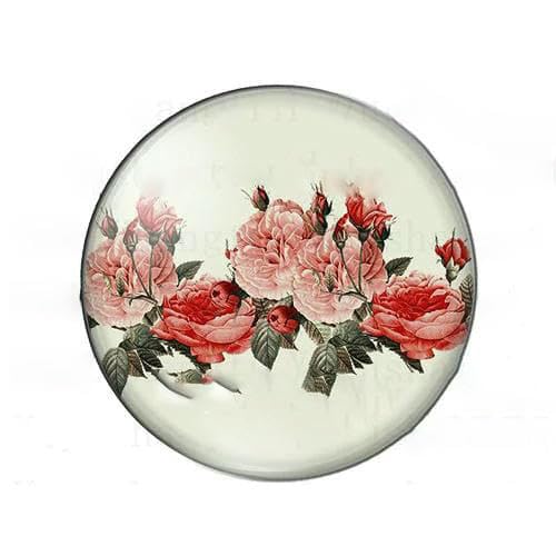 Schöne Vintage-Rosenbilder, Blumenmuster, 12 mm/18 mm/20 mm/25 mm, rund, Foto-Glas-Cabochon, Demo, flache Rückseite, Herstellung von Befunden, H-14,0 mm von GVEKJ