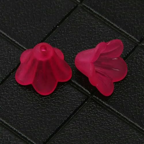 Trend 14 x 10 mm schwarze Morning Glory Acrylperlen Blume lose Perlen für Schmuckherstellung DIY Schlüsselanhänger Ohrringe Armband Zubehör-C00865-100 Stück von GVEKJ