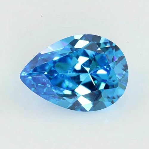 Zirkonia-Stein, mehrfarbig, birnenförmig, Brillantschliff, lose CZ-Steine, synthetische Edelsteine, Perlen für Schmuck, 2 x 3 – 13 x 18 mm, AAAAA, Aquablau, 10 x 12 mm, 20 Stück Zirkonia-Stein, mehrfarbig, birnenförmig, Brillantschliff, lose CZ-Steine, synthetische Edelsteine, Perlen für Schmuck, 2 x 3 – 13 x 18 mm, AAAAA, Aquablau, 10 x 12 mm, 20 Stück von GVEKJ