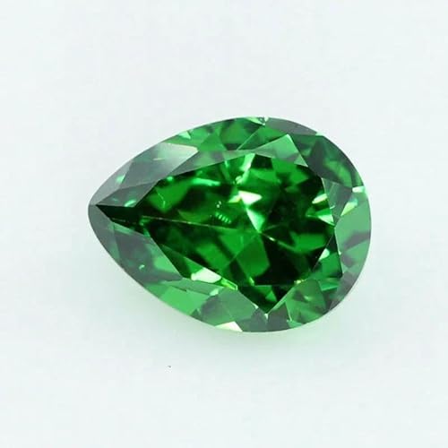 Zirkonia-Stein, mehrfarbig, birnenförmig, Brillantschliff, lose CZ-Steine, synthetische Edelsteine, Perlen für Schmuck, 2 x 3 – 13 x 18 mm, AAAAA, grün, 8 x 12 mm, 10 Stück Zirkonia-Stein, mehrfarbig, birnenförmig, Brillantschliff, lose CZ-Steine, synthetische Edelsteine, Perlen für Schmuck, 2 x 3 – 13 x 18 mm, AAAAA, grün, 8 x 12 mm, 10 Stück von GVEKJ