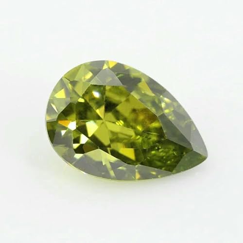 Zirkonia-Stein, mehrfarbig, birnenförmig, Brillantschliff, lose CZ-Steine, synthetische Edelsteine, Perlen für Schmuck, 2 x 3 – 13 x 18 mm, AAAAA, olivgrün, 10 x 12 mm, 20 Stück Zirkonia-Stein, mehrfarbig, birnenförmig, Brillantschliff, lose CZ-Steine, synthetische Edelsteine, Perlen für Schmuck, 2 x 3 – 13 x 18 mm, AAAAA, olivgrün, 10 x 12 mm, 20 Stück von GVEKJ