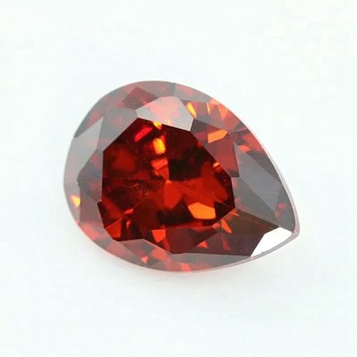 Zirkonia-Stein, mehrfarbig, birnenförmig, Brillantschliff, lose CZ-Steine, synthetische Edelsteine, Perlen für Schmuck, 2 x 3 – 13 x 18 mm, AAAAA-Granat, 4 x 6 mm, 100 Stück von GVEKJ