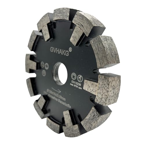 GVHAKG Schutzzähne Tuck Point Diamantsägeblatt zum Trockenschneiden von genutetem mittelhartem Beton, Segmentbreite 16 mm, Segmenthöhe 10 mm (120 x 16 x 22,23 mm) von GVHAKG