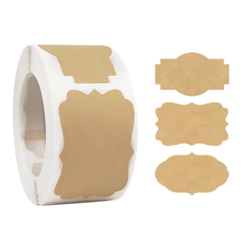 Kraftpapieraufkleber, Natur-Braun unregelmäßige Form Etiketten, Sticker Aufkleber,DIY Geschenksticker für Lebensmittelgläser, Namensaufkleber, Briefumschlagetiketten (15) von GVMJHYK
