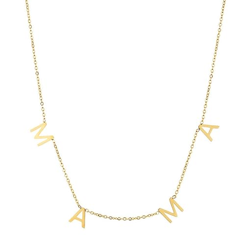 GVNFJKJK Exquisite Schmuckgeschenke Mama Buchstabenkette von Minimalist, individuelle Initialen, Mama-Halskette, Geschenk for Mama, Muttertagsgeschenk(Gold) von GVNFJKJK