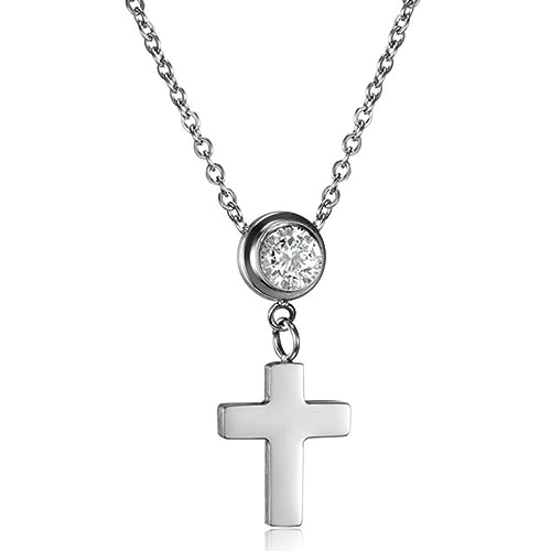 GVNFJKJK Kreuzketten Halsketten mit Kristallanhängern for Frauen Trendy Halsketten Strassketten mit Herzkreuz Markenschmuck von GVNFJKJK