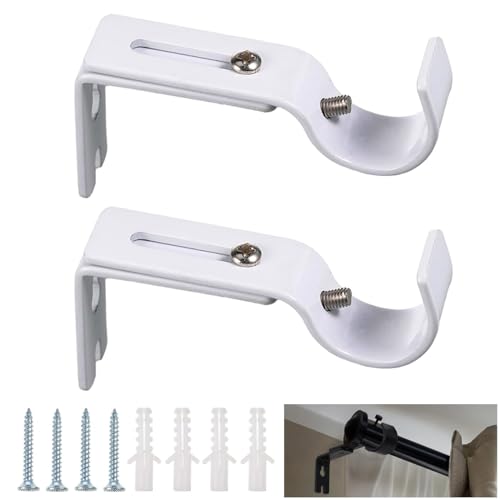 Gardinenstange Halterung Verstellbare, 2 Stück Gardinen Halterung Verstellbare, Gardinenstange Halterung, mit Schrauben, Wandhalterung Vorhangstange Halter, für Schlafzimmer, Schrank, Weiß Gardinenstange Halterung Verstellbare, 2 Stück Gardinen Halterung Verstellbare, Gardinenstange Halterung, mit Schrauben, Wandhalterung Vorhangstange Halter, für Schlafzimmer, Schrank, Weiß von GVPOELR