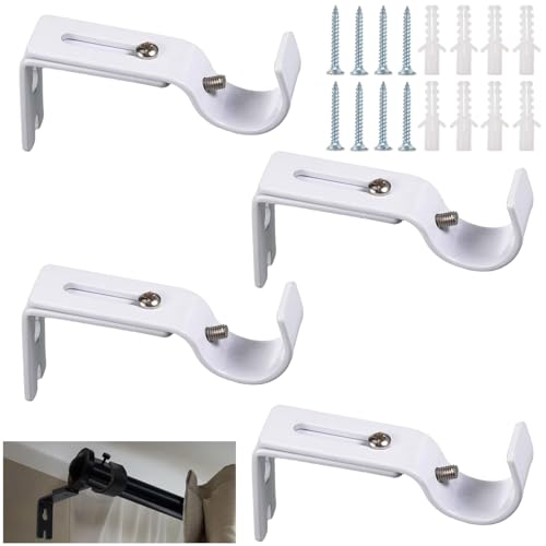 Gardinenstange Halterung Verstellbare, 4 Stück Gardinen Halterung Verstellbare, Gardinenstangenhalter, Gardinen Halterung Verstellbare, mit Schrauben, für Schlafzimmer, Schrank, Weiß Gardinenstange Halterung Verstellbare, 4 Stück Gardinen Halterung Verstellbare, Gardinenstangenhalter, Gardinen Halterung Verstellbare, mit Schrauben, für Schlafzimmer, Schrank, Weiß von GVPOELR