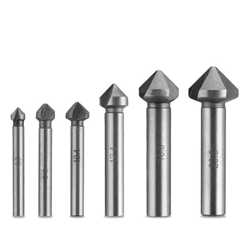 Senker Metall, 6 Stück Kegelsenker Satz, Kegelsenker Set, Kegelsenker Bohrer, für Edelstahl Gusseisen Aluminium Kupfer Kunststoff Senker Metall, 6 Stück Kegelsenker Satz, Kegelsenker Set, Kegelsenker Bohrer, für Edelstahl Gusseisen Aluminium Kupfer Kunststoff von GVPOELR