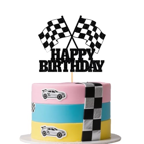 GVSS Cars Cupcake Topper, Glitter Race Car Cake Decoration, Kuchendekoration, Rennwagen, Dekoration Kuchen Geburtstag für Geburtstage Mottopartys von GVSS