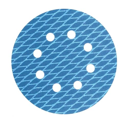 GVSS Schleifscheiben, Papier, 125 mm, 8 Löcher, Körnung 180, Blau, Diamantschleifscheibe für Schleifmaschine, kompatibel mit den meisten Modellen, ideal für Holz- und Metallbearbeitung, 15 Stück von GVSS