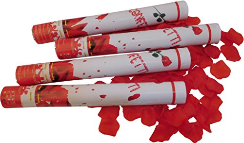 5x Konfettikanone Hochzeit 40 cm Rosenblätter Rot Party Popper Konfetti Shooter Party Kanonen Party Poppers Confetti Kanone von GW Handels UG