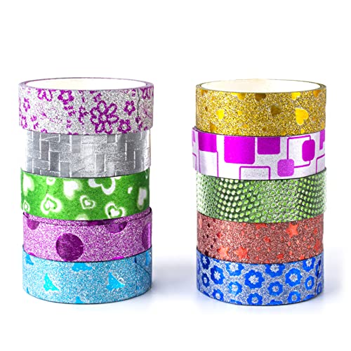 GWAWG 10 Rollen Washi Tape Set Dekoratives Klebeband Bastelbedarf für DIY, Bullet Journal, Handwerk, Geschenkverpackung, Scrapbooking von GWAWG