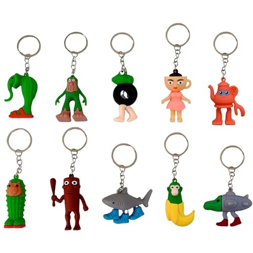 GWAWG 10er Schlüsselanhänger Set, Tung Tung Tung Sahur Spielzeug Set - Lustige 3D Schlüsselanhänger von italienischem Brainrot Tieren, Einzigartige Brainrot Tierfiguren GWAWG 10er Schlüsselanhänger Set, Tung Tung Tung Sahur Spielzeug Set - Lustige 3D Schlüsselanhänger von italienischem Brainrot Tieren, Einzigartige Brainrot Tierfiguren von GWAWG