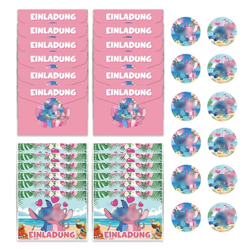 GWAWG 12 Pcs Children's Invitation Cards Children's Birthday Boy Girl with Envelope German Cartoon Party Invitations for Children Birthdays Themed Party GWAWG 12 Pcs Children's Invitation Cards Children's Birthday Boy Girl with Envelope German Cartoon Party Invitations for Children Birthdays Themed Party von GWAWG