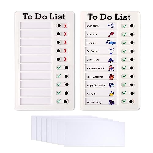 GWAWG 2 Stück Checkliste Memo Board Chores Chart To Do Liste Abwischbar mit 6 Austauschbaren Blanko Papier für Kinder Erwachsene Familie Schule von GWAWG