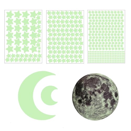 GWAWG Dunkle Sterne für die Decke, realistische 3D-Leuchtsterne, Wandaufkleber, leuchtet im Dunkeln, Sterne und Mond, Wandaufkleber, perfekt für Babys, Mädchen, Jungen, Kinderzimmer, Dekoration GWAWG Dunkle Sterne für die Decke, realistische 3D-Leuchtsterne, Wandaufkleber, leuchtet im Dunkeln, Sterne und Mond, Wandaufkleber, perfekt für Babys, Mädchen, Jungen, Kinderzimmer, Dekoration von GWAWG