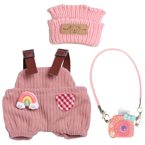 GWAWG Stylische Handgehäkelte Puppenkleidung für Vinyl Plush Toys - Miniatur Zubehörset inkl. Kleidung & Accessoires - Geschenk für Plush Puppen von GWAWG