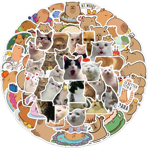 GWAWG Zufällig 100Pcs Lustige Haustier Aufkleber, Niedliche Katze Aufkleber, Kätzchen Aufkleber, Ästhetische Wasserdichte Aufkleber, Einweg Aufkleber für Gitarre Wasserflaschen Laptop Buch Koffer GWAWG Zufällig 100Pcs Lustige Haustier Aufkleber, Niedliche Katze Aufkleber, Kätzchen Aufkleber, Ästhetische Wasserdichte Aufkleber, Einweg Aufkleber für Gitarre Wasserflaschen Laptop Buch Koffer von GWAWG