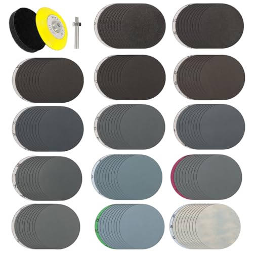 143 Stück Schleifscheiben Pad Körnung 80-15000 Polieraufsatz Nass Trocken Schleifpapier Polierscheiben Schleifaufsätze für Bohrer Metall Holz Glas 143 Stück Schleifscheiben Pad Körnung 80-15000 Polieraufsatz Nass Trocken Schleifpapier Polierscheiben Schleifaufsätze für Bohrer Metall Holz Glas von GWCYMYD