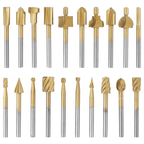 20PCS Frässtifte Griffdurchmesser 3mm Hartmetall Frässtifte Weitgehend Kompatibel Multifunktional Holzschnitzerei Bohrer Set für Bilderrahmen Skulpturen Architektur 20PCS Frässtifte Griffdurchmesser 3mm Hartmetall Frässtifte Weitgehend Kompatibel Multifunktional Holzschnitzerei Bohrer Set für Bilderrahmen Skulpturen Architektur von GWCYMYD