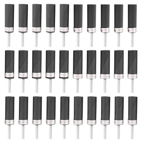 30 Stück Schleifhülsen Satz 400/600/800/1000/1500/2000 Korn Schleifwalzen mit 3mm Schaft Multifunktionale Schleifhülsen für Holz Metall Glas 30 Stück Schleifhülsen Satz 400/600/800/1000/1500/2000 Korn Schleifwalzen mit 3mm Schaft Multifunktionale Schleifhülsen für Holz Metall Glas von GWCYMYD