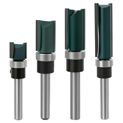 4 Stück Bündigfräser Schnitttiefe 11,9/20/25/38 mm Kopierfräser 6mm Schaft Hartmetall Präzises Schneiden Flush Trim Router Bit für Massivholz Spanplatten Sperrholz 4 Stück Bündigfräser Schnitttiefe 11,9/20/25/38 mm Kopierfräser 6mm Schaft Hartmetall Präzises Schneiden Flush Trim Router Bit für Massivholz Spanplatten Sperrholz von GWCYMYD