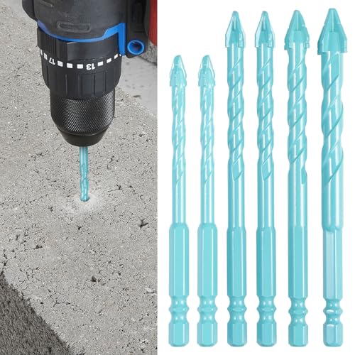 6PCS Sägezahnbohrer 6/8/10/12mm Vier Klingen Exzenterbohrer Set Hartmetall Hochfester Exzenter-Spiralbohrer Four-Flute Sawtooth Eccentric Drill Bit für Fliesen Glas Beton 6PCS Sägezahnbohrer 6/8/10/12mm Vier Klingen Exzenterbohrer Set Hartmetall Hochfester Exzenter-Spiralbohrer Four-Flute Sawtooth Eccentric Drill Bit für Fliesen Glas Beton von GWCYMYD