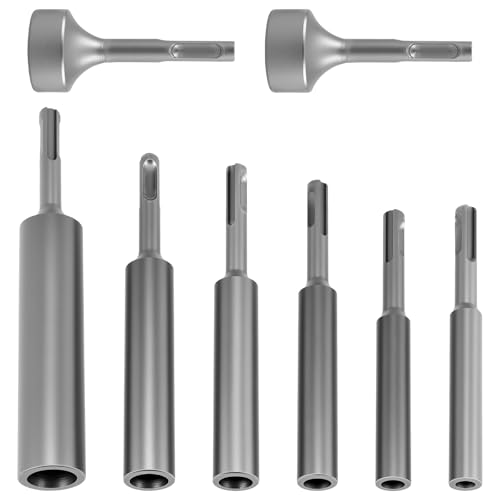 8PCS Erdstangen 8/14/16/18cm Stahl Erdnageleintreiber Integriertes Design Erdstangentreiber Ground Rod Driver für Schlaghämmer Bohrhämmer von GWCYMYD