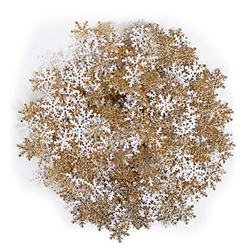 GWHOLE 600 x Konfetti Schneeflocken Gold Weihnachten Tisch Deko Basteln DIY von GWHOLE