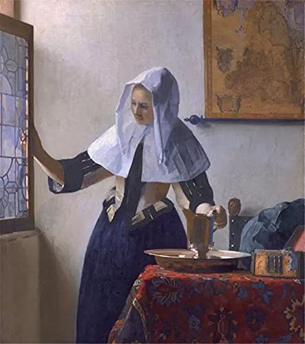 5D Diamond Painting Set Johannes Vermeer - Frau mit Wasserkocher - Wanddekoration Kunsthandwerk Mosaik Malerei Geschenke 40×50cm von GWYDYB