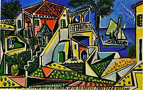 GWYDYB 5D Diamond Painting Set Picasso Berühmte Gemälde - Mediterrane Landschaft - Wanddekoration Kunsthandwerk Mosaik Malerei Geschenke 30×40cm von GWYDYB