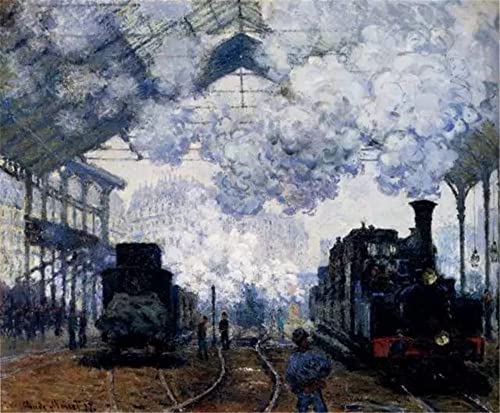 Claude Monets berühmte Gemälde - Bahnhof Saint-Lazare - DIY 5D Diamond Art Painting Kits Kreuzstich Stickerei Dekoration Geschenke 40×50cm von GWYDYB