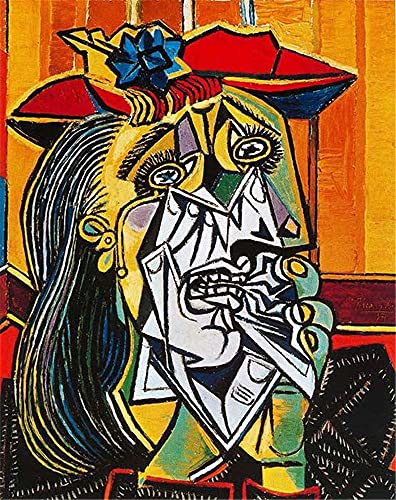 DIY 5D Diamond Painting Set, Pablo Picasso Berühmte Gemälde - Weinende Frau - Wanddekoration 40×50cm von GWYDYB