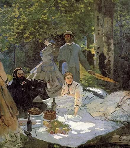 GWYDYB DIY Diamond Art Painting Claude Monets berühmte Gemälde - Mittagessen auf dem Gras - Vollbohrer Harz 5D Stickerei Kreuzstich Mosaik Handarbeit 40×50cm von GWYDYB