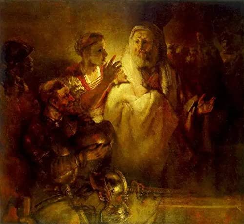 DIY Diamond Art Painting Rembrandts berühmte Gemälde - Peter beschuldigt Christus - Vollbohrer Harz 5D Stickerei Kreuzstich Mosaik Handarbeit 40×50cm von GWYDYB